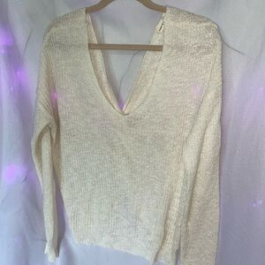 Cozy Cream V-Neck Sweater